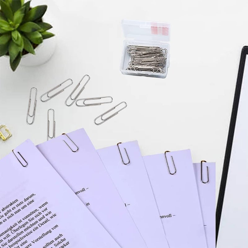 Aksiko 220pcs Silver Paper Clips, Medium and Jumbo Size (1.3 inch & 2 inch) Office Paperclips - with Storage Box in Each Size for Easy Storage - Image 4